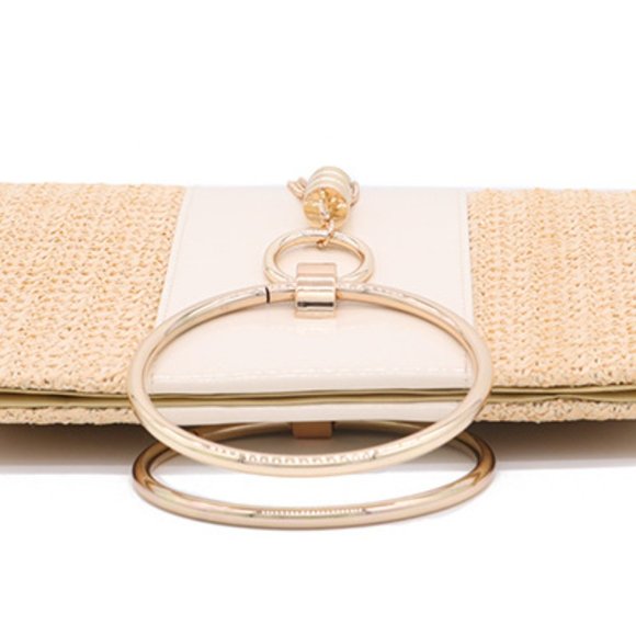 Moni Wristlet Straw Clutch Bag - Picture 5 of 15